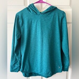 Girls Teal Quick-Dri Hooded Pullover